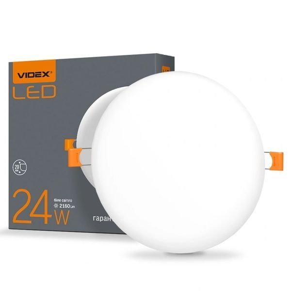 VIDEX 24W 4100K 220V LED світильник безрамний круглий 99-00017524 фото