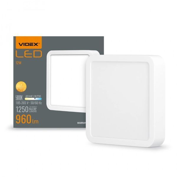 VIDEX 24W 5000K 220V LED светильник накладной квадрат 99-00017527 фото
