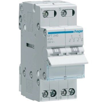 Hager SFT240 Переключатель I-0-II с общим выходом сверху, 2-пол., 40А/230В 99-00015026 фото