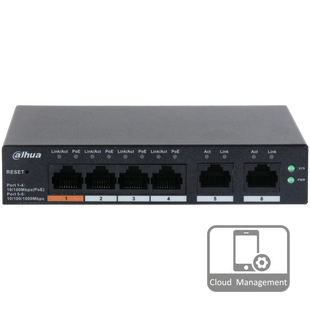 Комутатор 4 порти керований Dahua DH-CS4006-4ET-60 PoE 66 фото