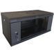 Hypernet WMNC-35-6U-FLAT-BLACK Шафа коммутаційна настінна 6U 600x350 розбірна чорна 99-00013974 фото 1