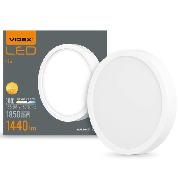 VIDEX 18W 5000K 220V LED світильник круглий накладний 99-00017529 фото