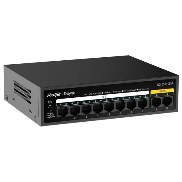 Ruijie Reyee RG-ES110F-P PoE Комутатор 10 портів некерований 113366 фото