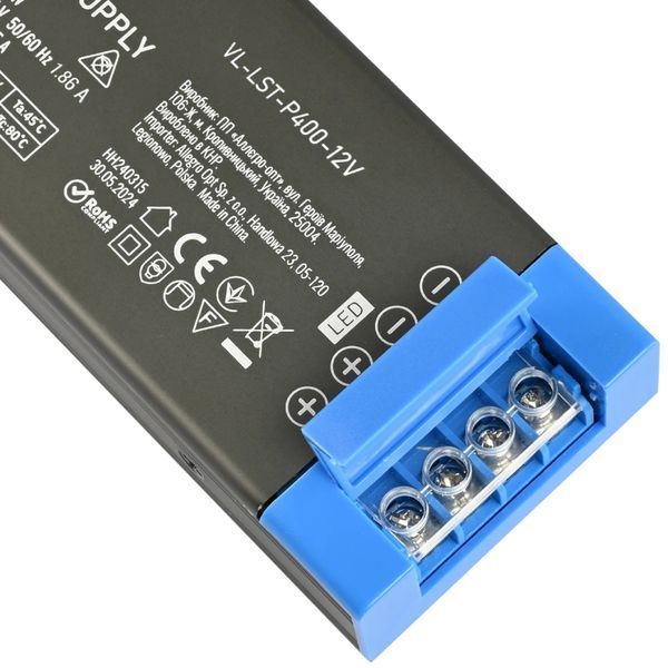 VIDEX (VL-LST-P400-12V) DC12V 33.3A 400W IP20 Блок питания для LED ленты 99-00022482 фото